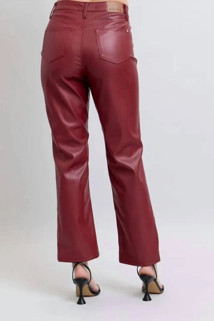 Judy Blue Judy Blue - High Waist Tummy Control Faux Leather Straight Pant 3