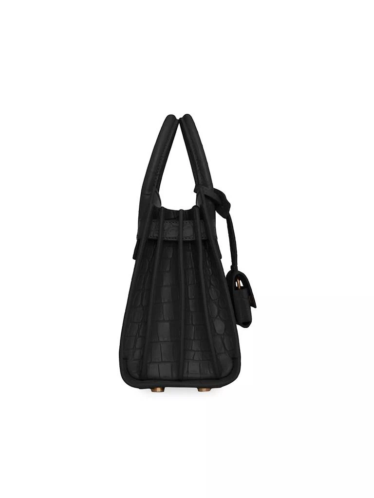 Yves Saint Laurent Sac De Jour Nano Top Handle Bag In Crocodile-Embossed Matte Leather 4