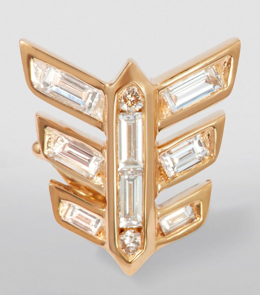 Annoushka Yellow Gold and Diamond Flight Stud Earrings