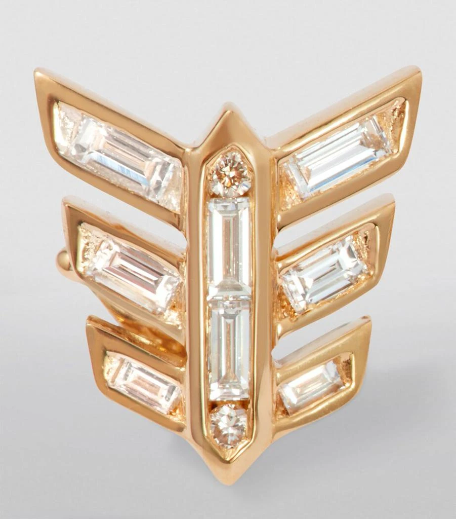 Annoushka Yellow Gold and Diamond Flight Stud Earrings 2