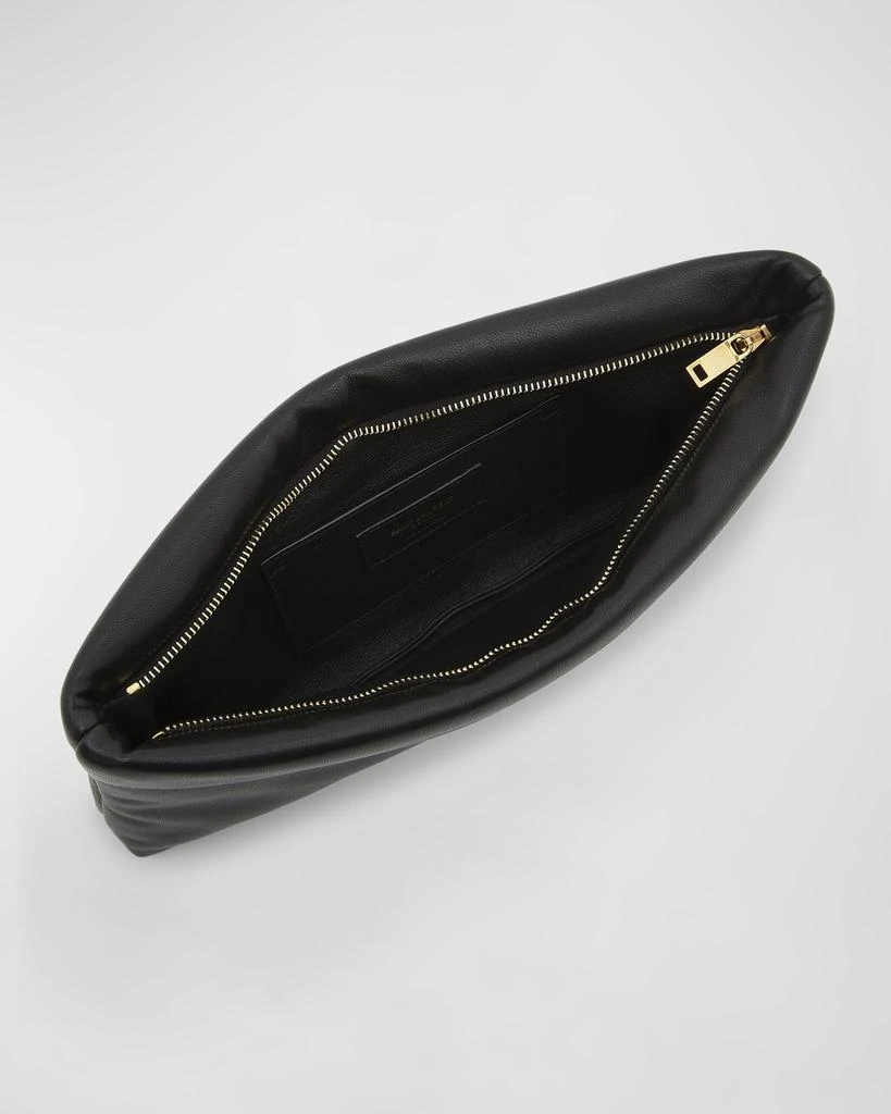 Yves Saint Laurent Calypso Ziptop YSL Clutch Bag in Smooth Padded Leather 4