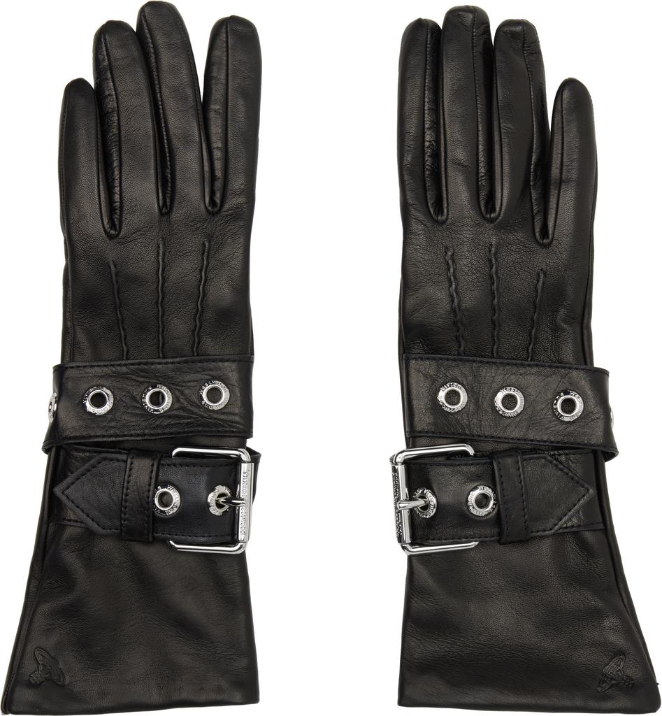 Vivienne Westwood Black Belt Buckle Gloves