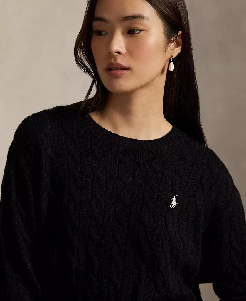 Ralph Lauren Women
s Cable Wool-Cashmere Crewneck Sweater 4