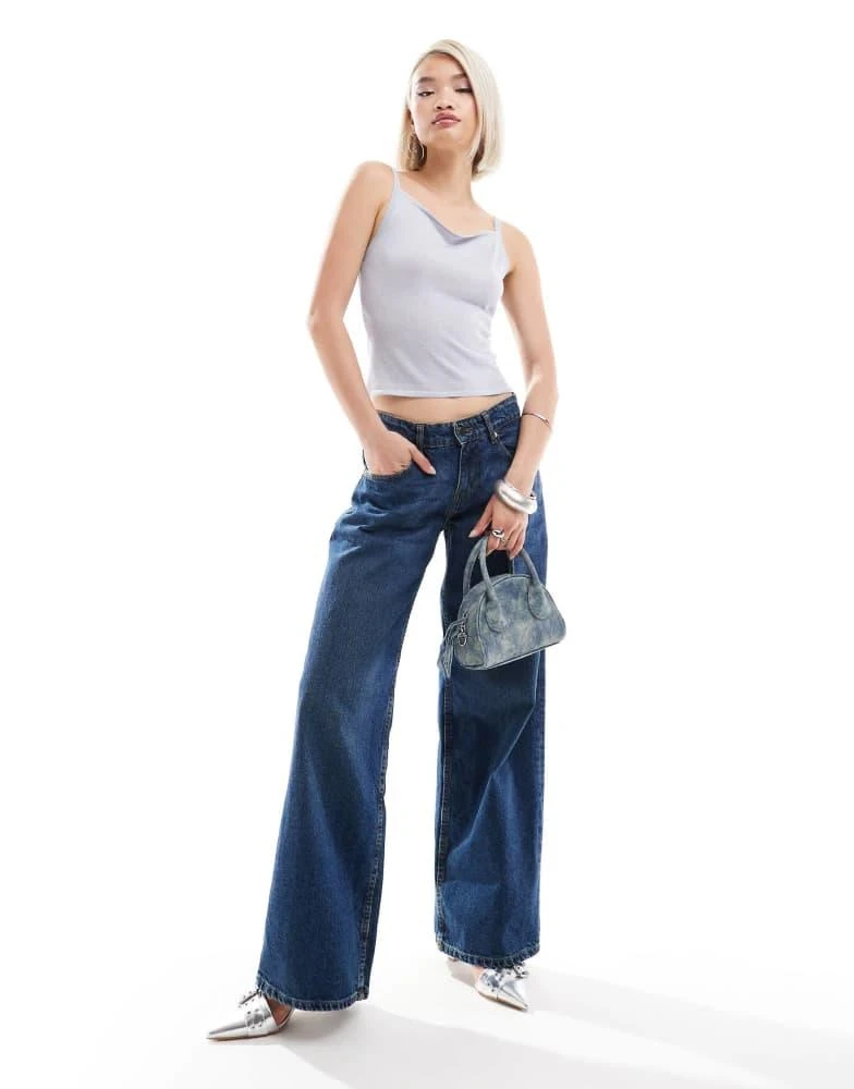 Motel Motel low rise roomy jean in mid indigo blue 1