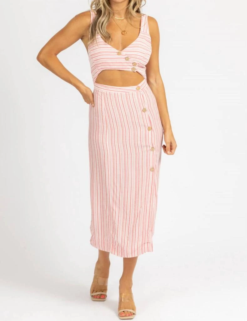 Skylar + Madison Skylar + Madison - STRIPE OPEN BUTTON MIDI DRESS 4