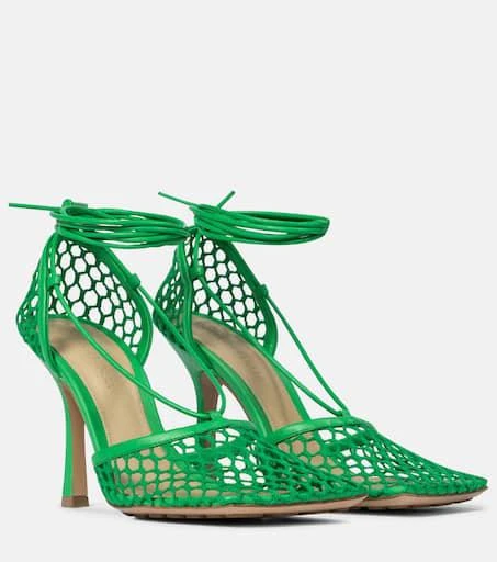 Bottega Veneta Stretch leather-trimmed mesh pumps 1