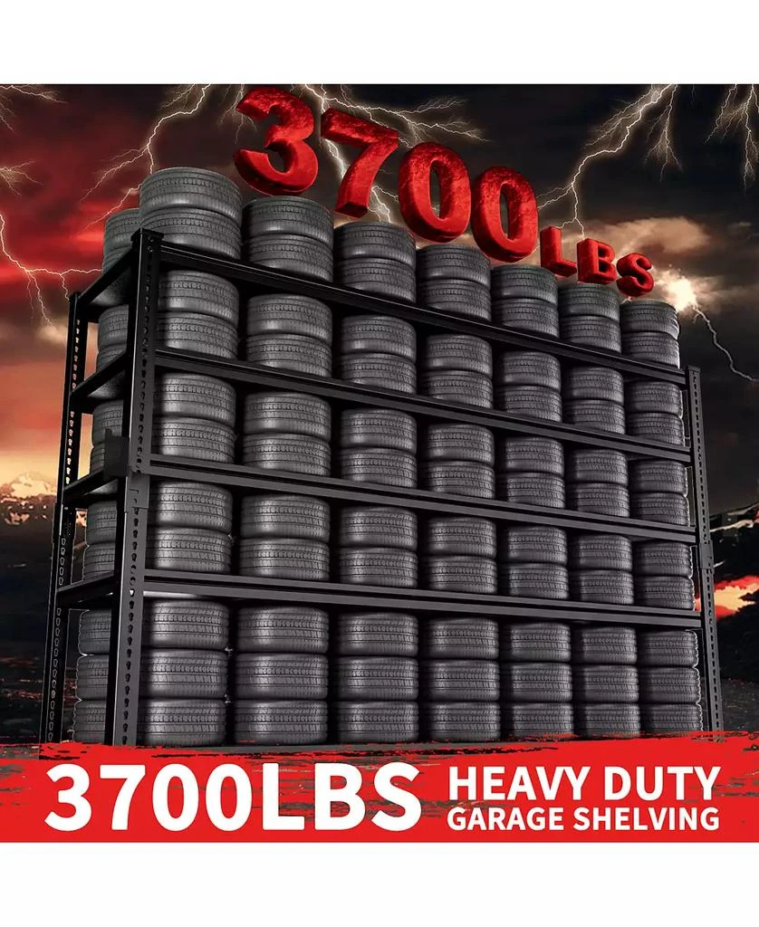 Lovmor 5-Tier 60 in W x 78 in H x 24 in D Adjustable Solid Plate Heavy Duty Metal Shelving Unit 3