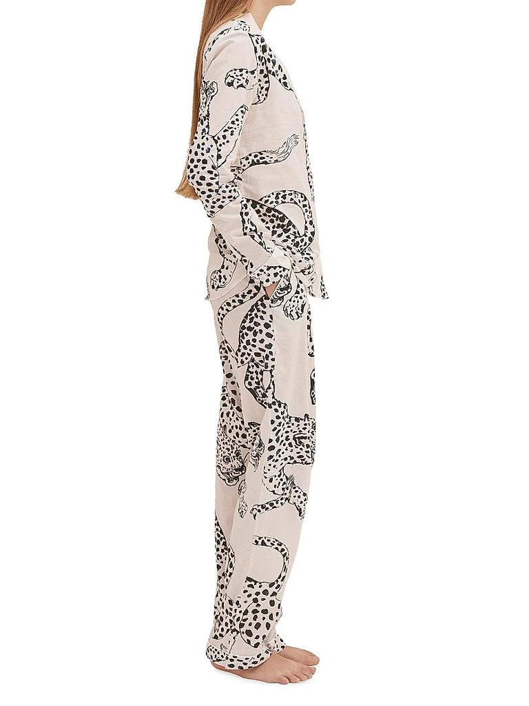 Desmond & Dempsey 2-Piece Jag-Print Cotton Pajama Set 3