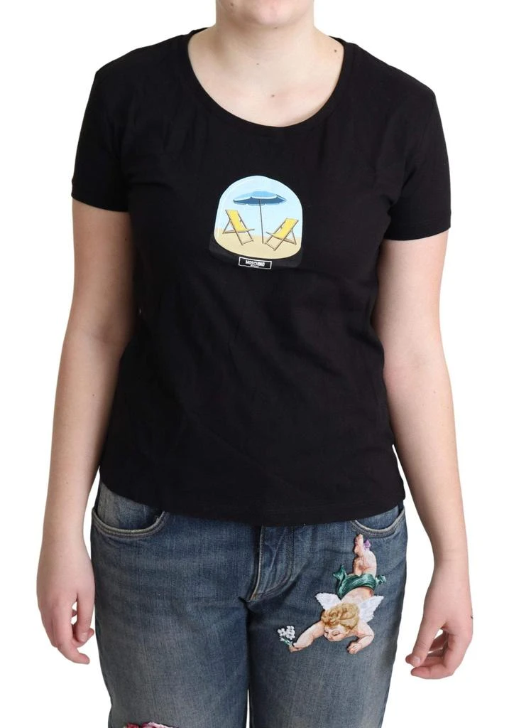 Moschino Moschino Black Printed Cotton Short Sleeves T-shirt 1