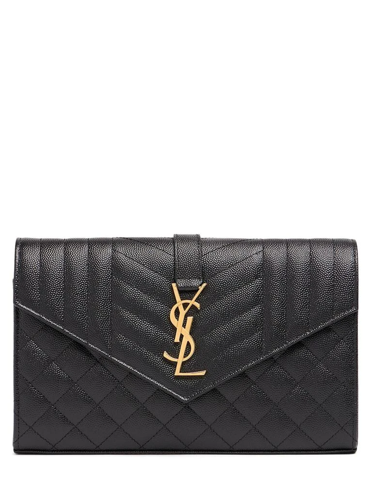 Yves Saint Laurent Monogram Quilted Leather Chain Wallet 1