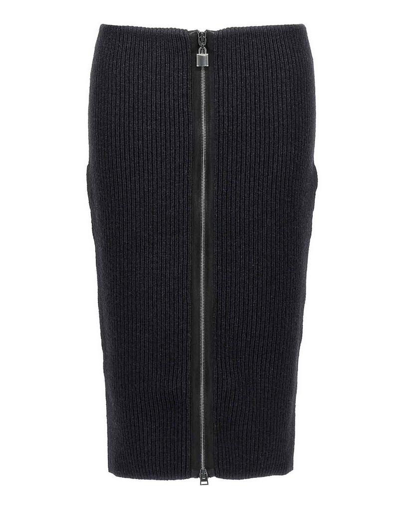 【関税＆送料込み】Tom Ford Brown Ribbed Knit Skirt With Hi Tom Ford Brown Ribbed Knit Skirt With High Waist And Pencil