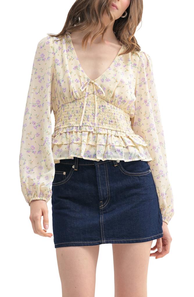 Lush Floral Long Sleeve Top