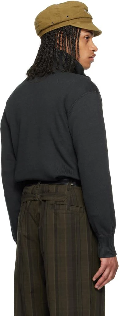RRL Gray Long Sleeve Cotton Half-Zip Sweater 3