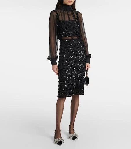 Dolce 
Gabbana Embellished satin slingback pumps 3