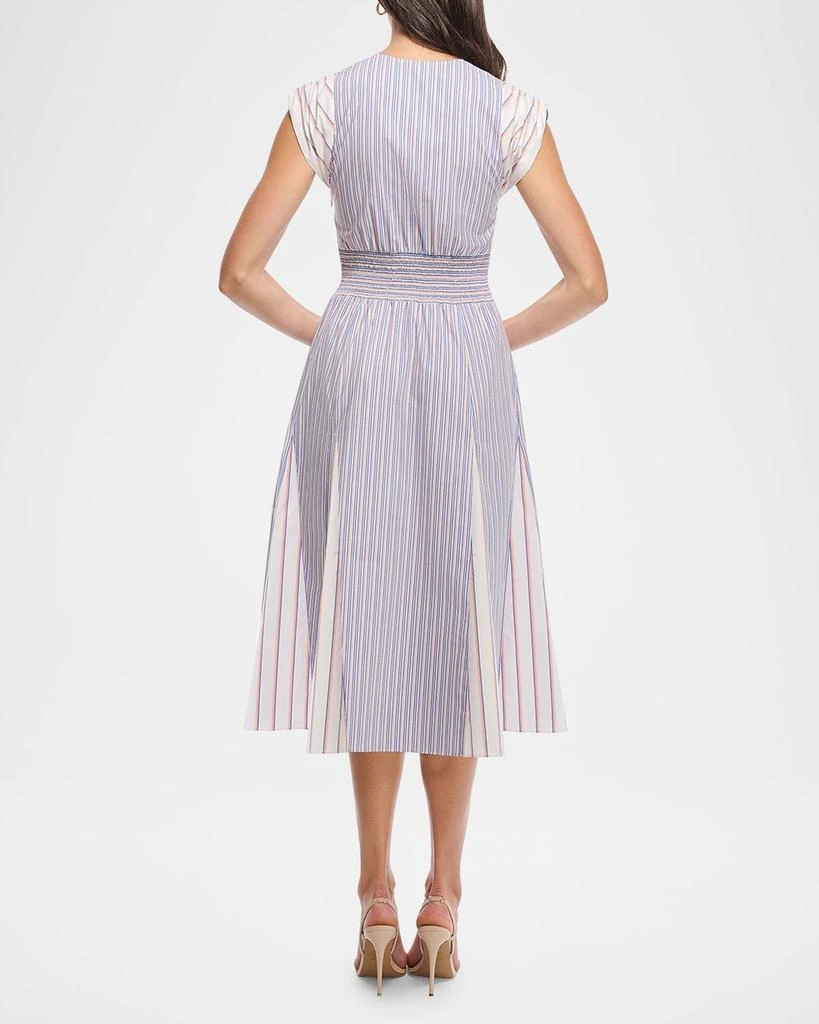 Shoshanna Avalynn V-Neck Striped Midi Dress 3