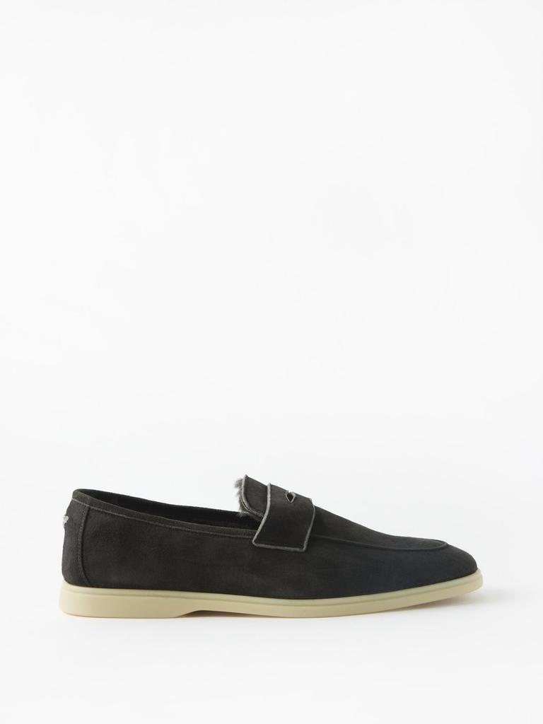 Bougeotte Gommé suede penny loafers