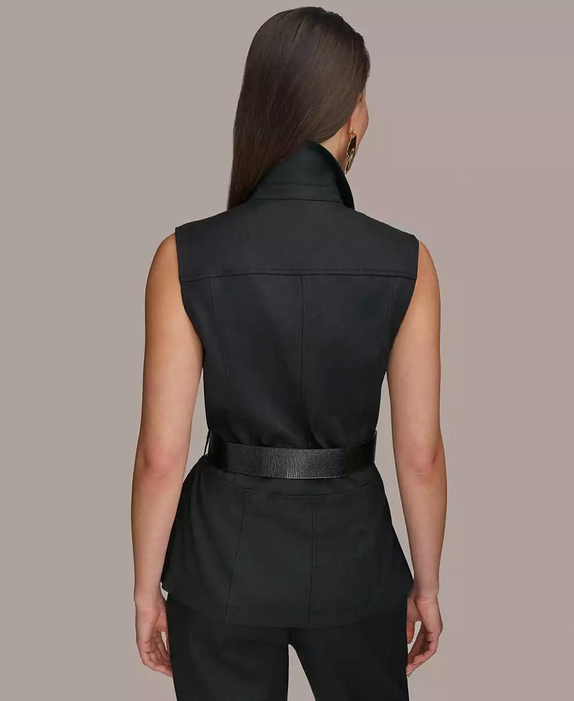Donna Karan Women's Belted Linen-Blend Utility Vest