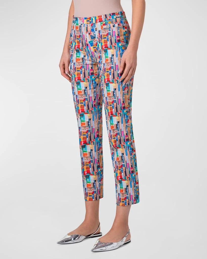 Akris Franca NYC Paper Collage Stretch Denim Pants 3