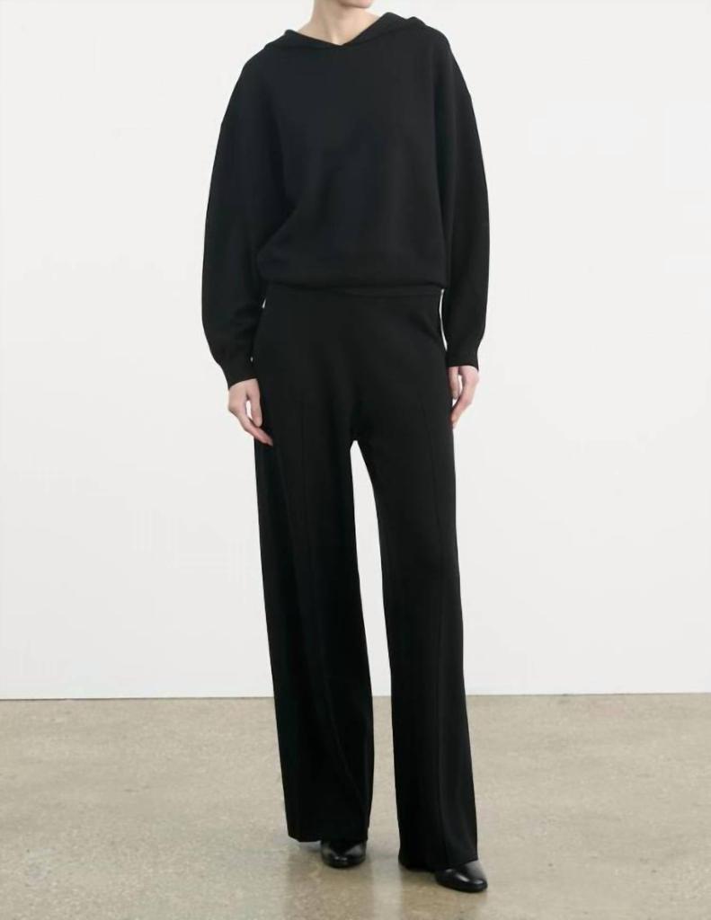 Shop Black Fringe Boot Cut Track Pants on Sale at BeyondStyle