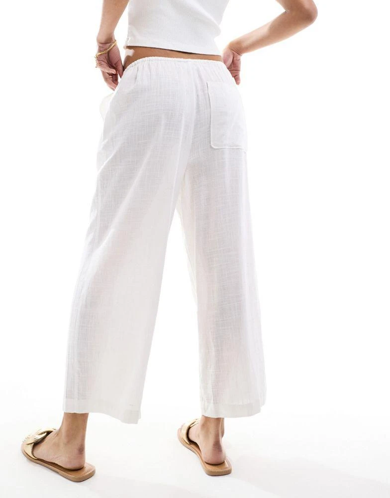 ASOS ASOS DESIGN pull on culotte with linen in white 2