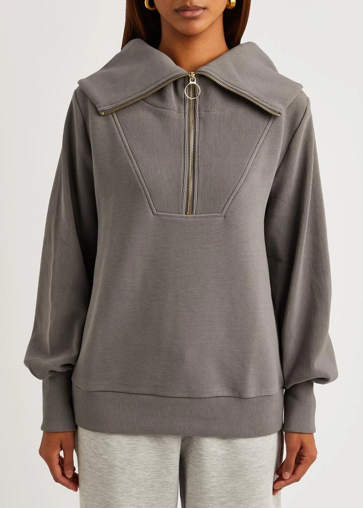 Varley Vine ribbed jersey half-zip sweatshirt 2
