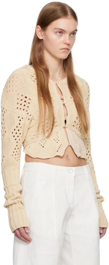 OPEN YY Beige Argyle Cardigan 2