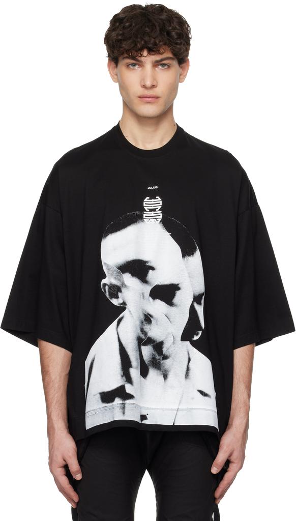 Julius Black Drape T-shirt - T-Shirts - BeyondStyle