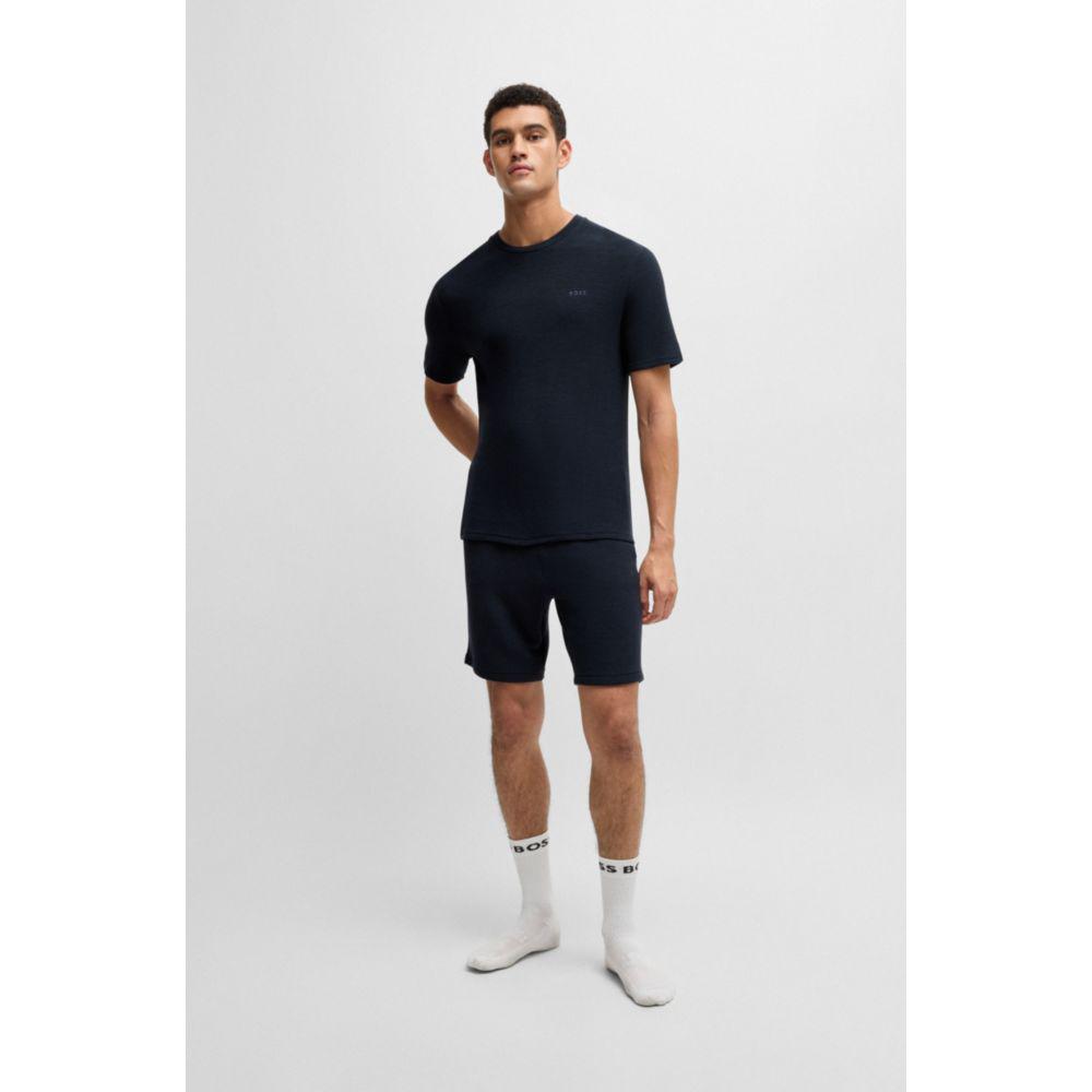 Hugo Boss Ottoman-jersey pajama T-shirt with embroidered logo