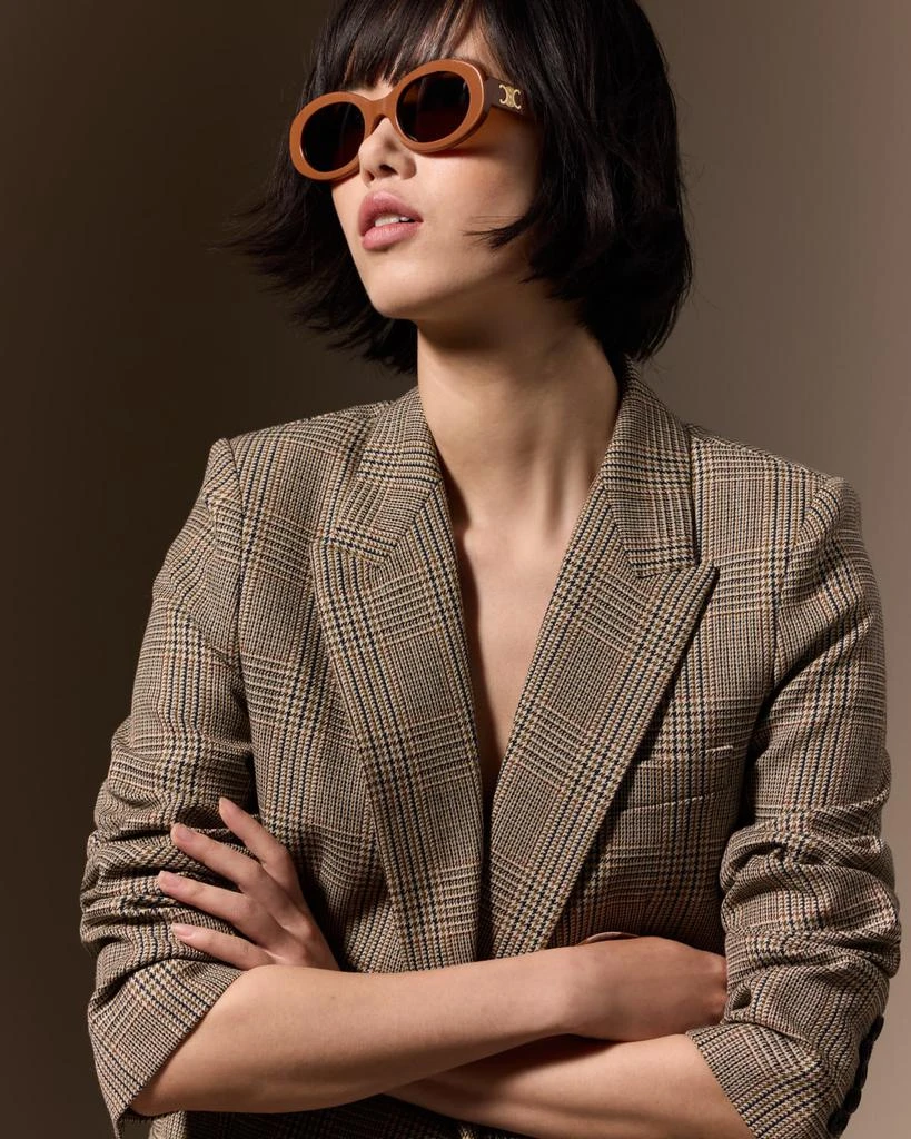 Celine Triomphe Acetate Oval Sunglasses 5
