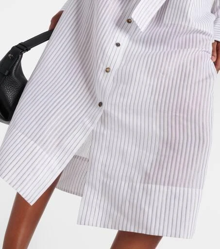 Brunello Cucinelli Striped cotton and silk-blend shirt dress 6