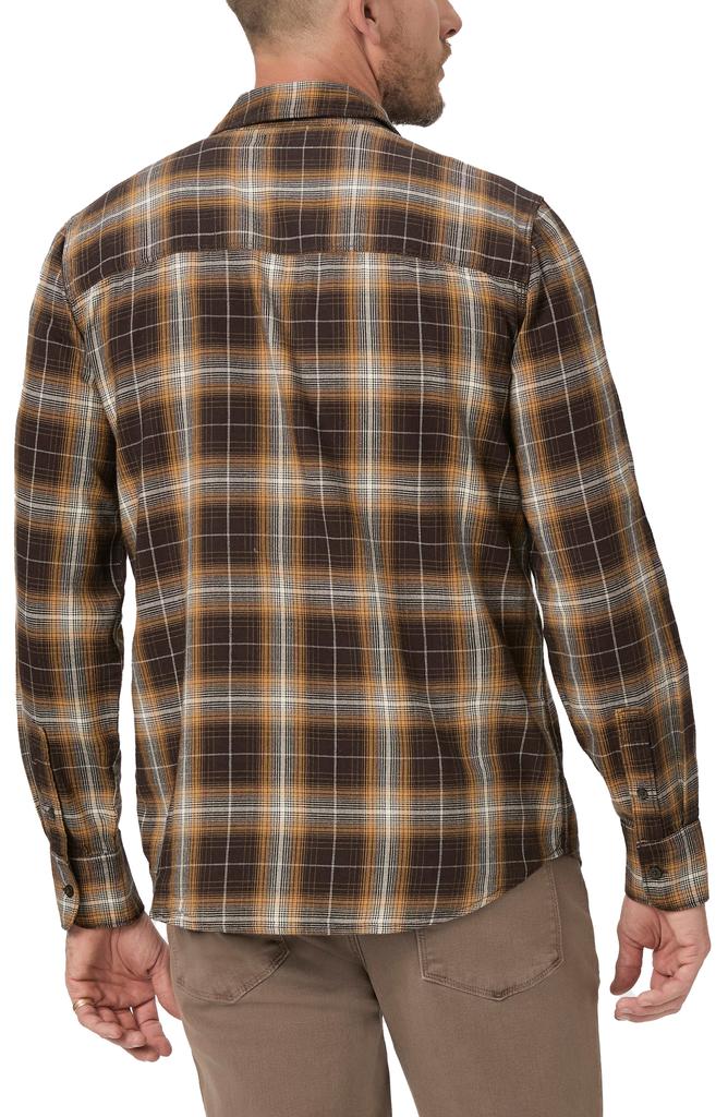 Paige Everett Shadow Plaid Flannel Button-Up Shirt