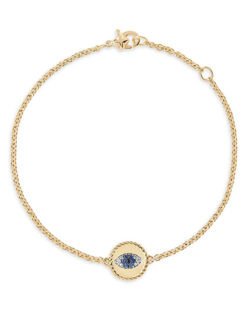 David Yurman Cable Collectibles® Evil Eye Bracelet in 18K Yellow Gold with Pavé Sapphires and Diamonds, 2mm 4