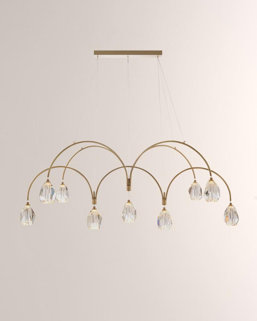 John Richard Faceted Cut Crystal 9-Light Chandelier