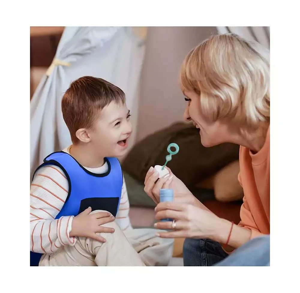 OUTREE Small Blue Weighted Compression Vest for Kids with Sensory Needs 5