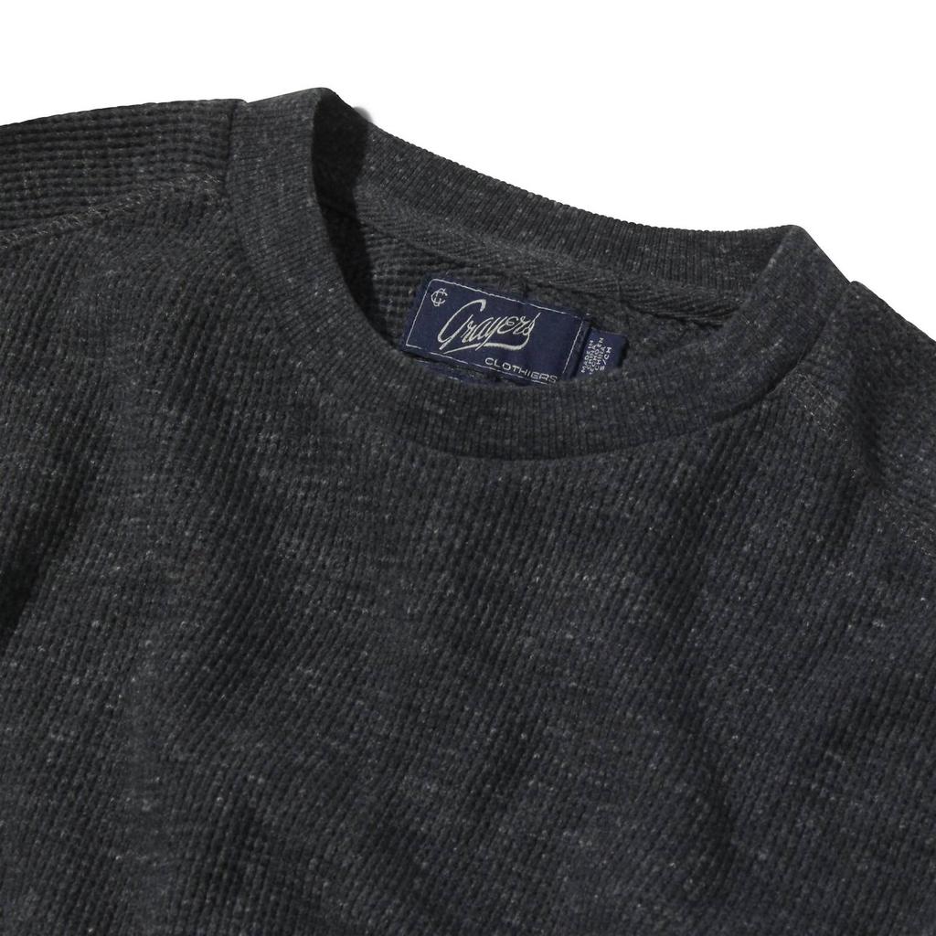Grayers New Spencer Waffle Crew In Charcoal
