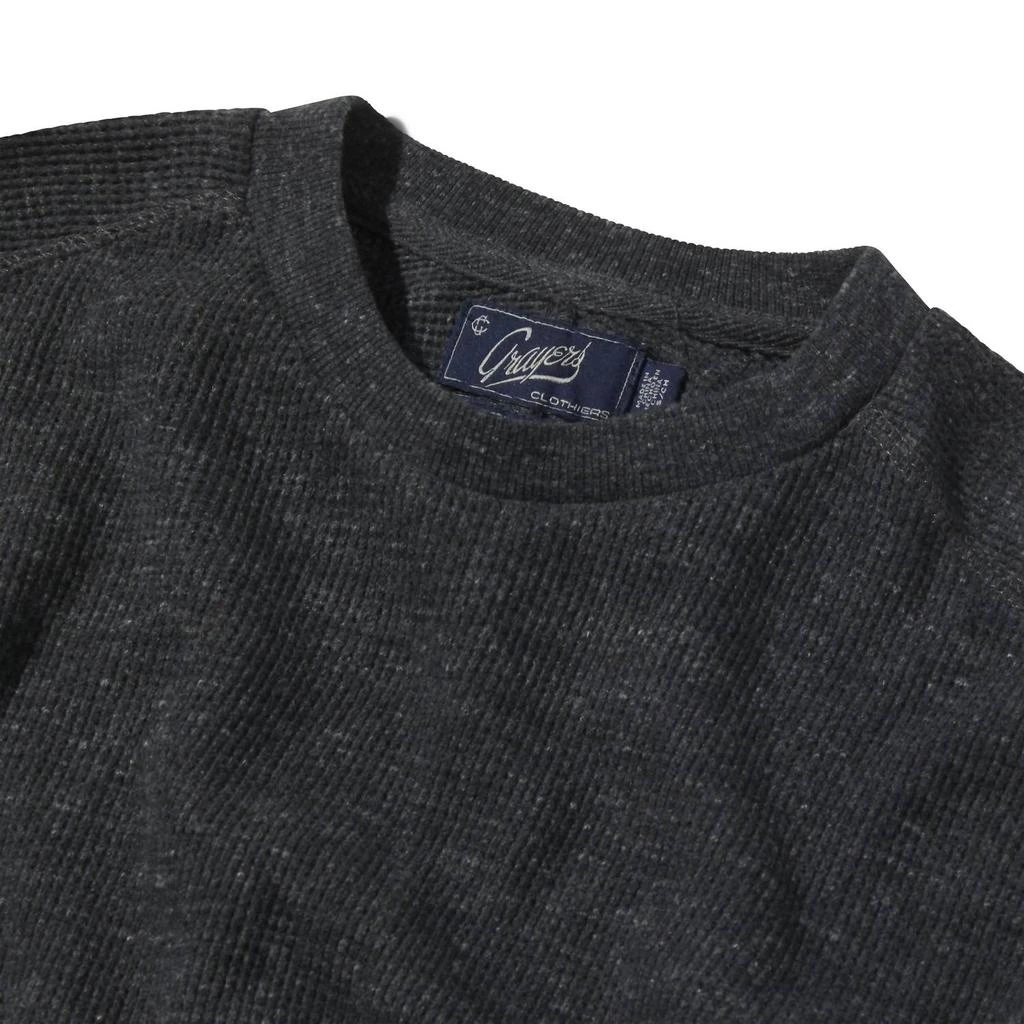 Grayers New Spencer Waffle Crew In Charcoal 2