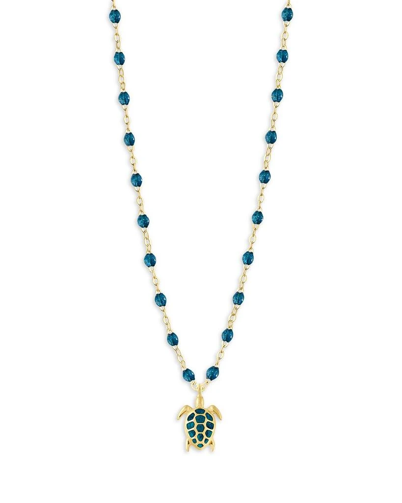 Gigi Clozeau 18K Yellow Gold Voyage Resin Bead Turtle Pendant Necklace, 16.1-16.5" 1