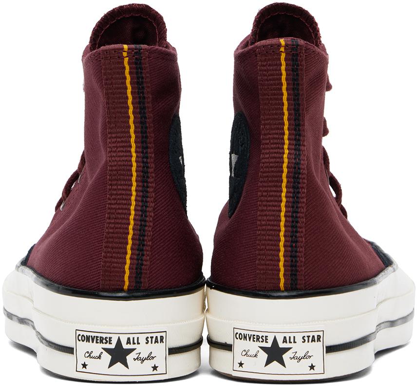 Converse Burgundy & Black Chuck 70 Mixed Materials High Top Sneakers