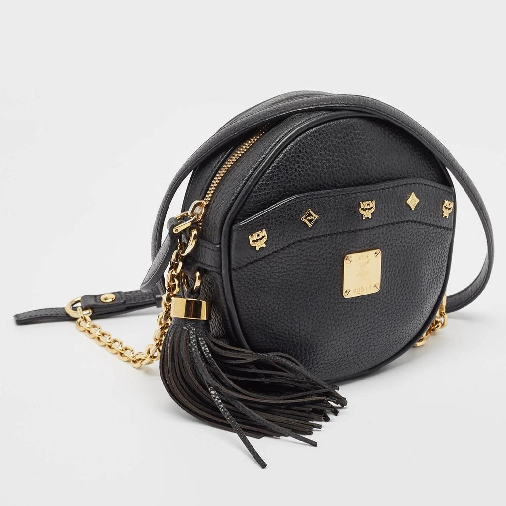 MCM MCM Black Leather Round Crossbody Bag 3