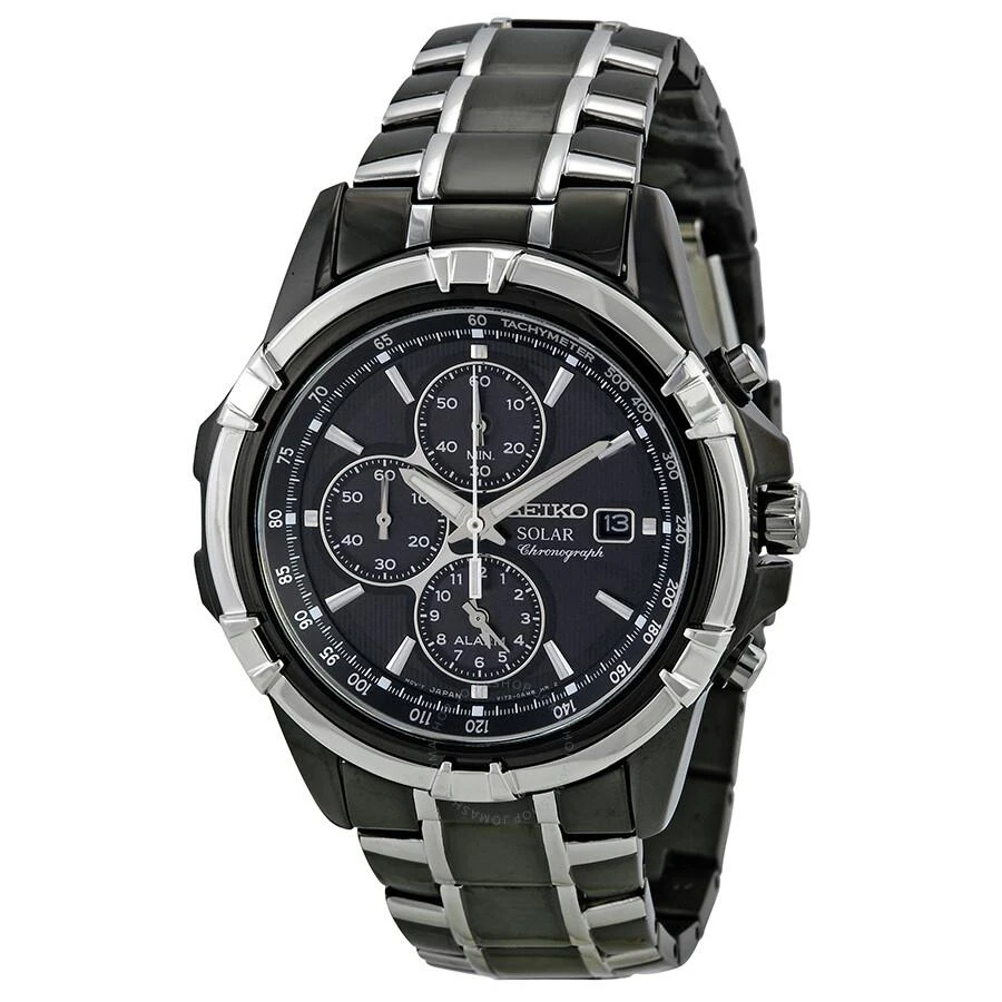 Seiko Open Box - Seiko Solar Chronograph Black Dial Men's Watch SSC143 1