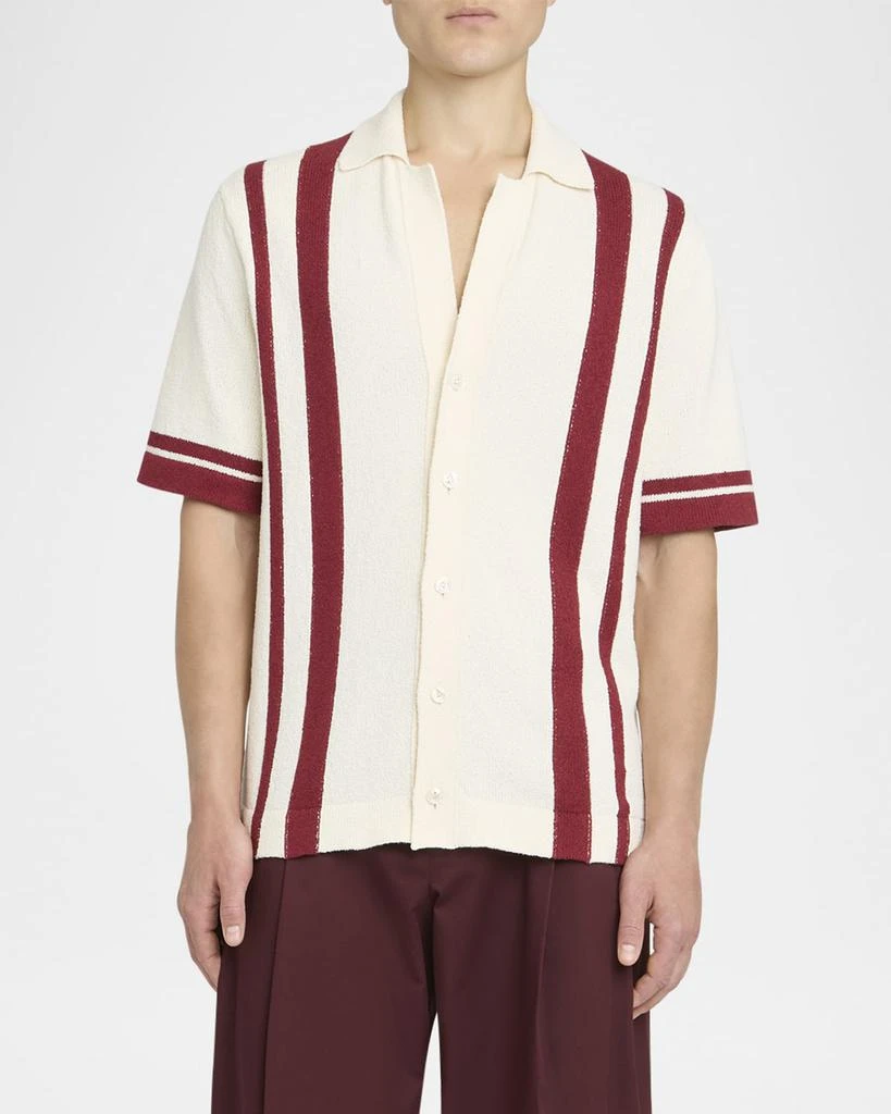 Dolce 
Gabbana Men
s Striped Knit Button-Down Shirt 2