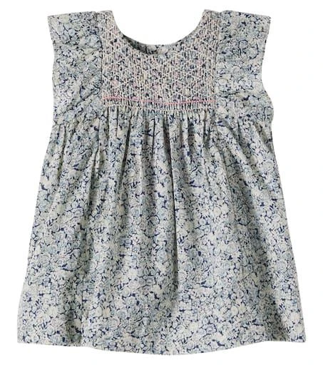 Bonpoint Baby Cadelili floral smocked cotton dress