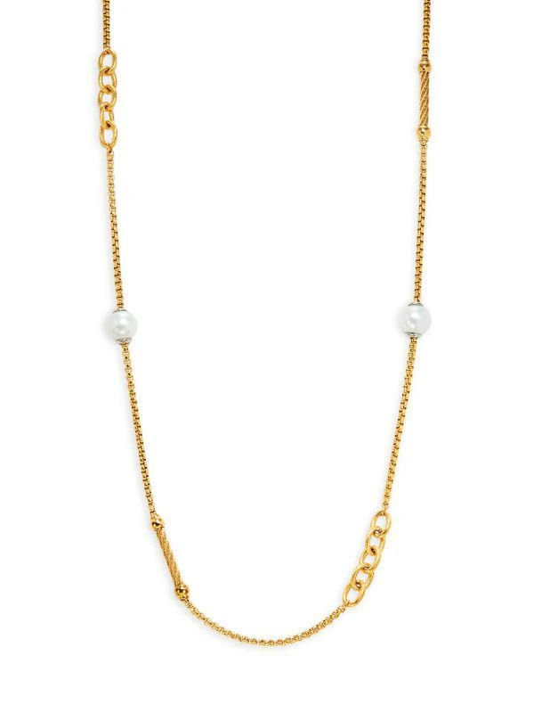 ALOR Goldtone Stainless Steel & 6MM Freshwater Pearl Necklace 1