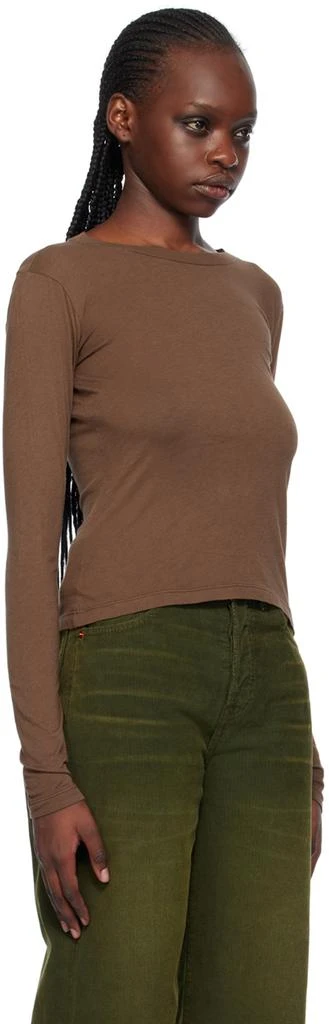 Re/Done Brown Hanes Edition Long Sleeve T-Shirt 2