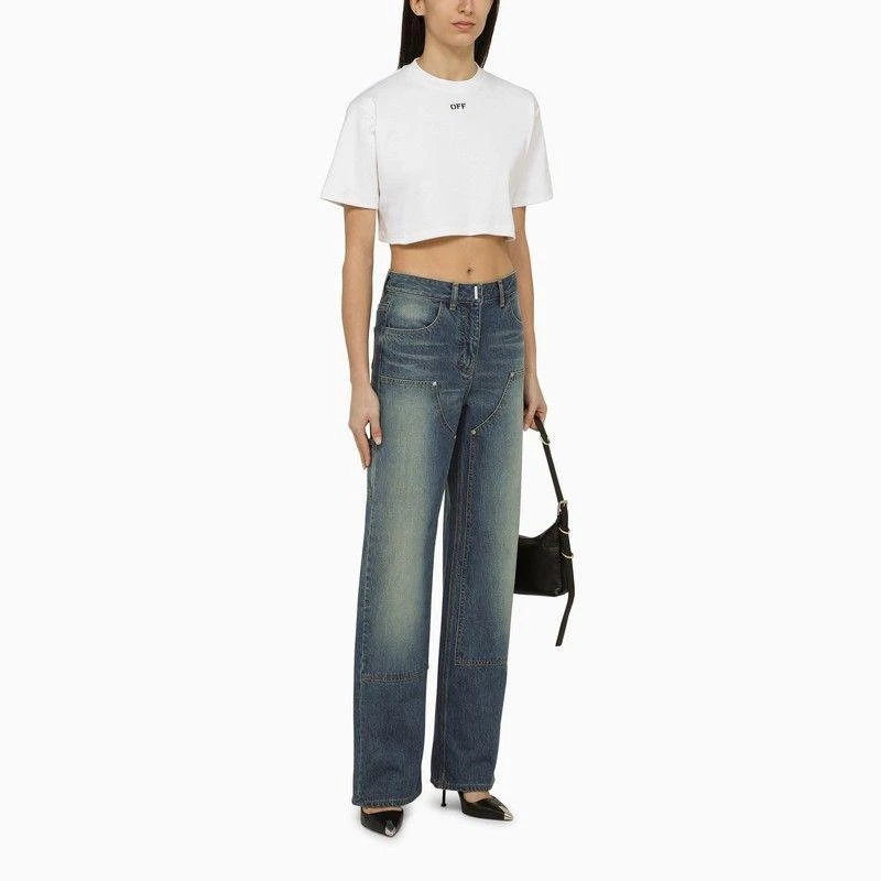 Off-White WHITE CROPPED T-SHIRT WITH LOGO 2