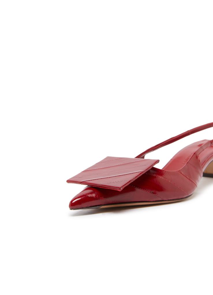 【関税込み】JACQUEMUS DUELO B' SLINGBACK Duelo 40 leather slingback pumps in brown - Jacquemus