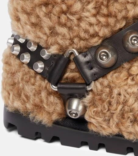 Miu Miu Embellished shearling ankle boots 6