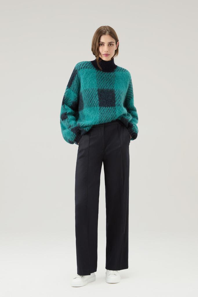 Woolrich Wide Leg Pants in Virgin Wool Blend - Women - Blue