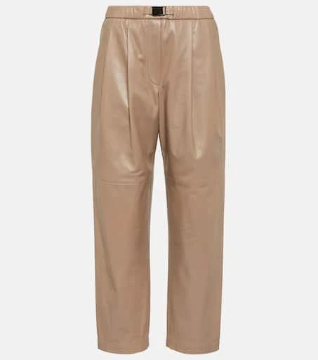 Brunello Cucinelli Mid-rise leather pants 1
