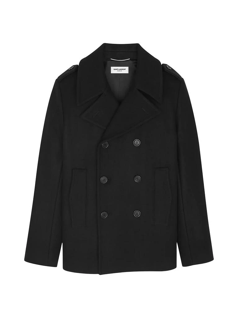 Yves Saint Laurent Double-Breasted Peacoat in Wool 1